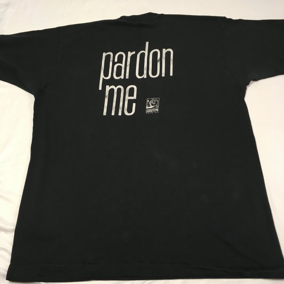 Vintage '92 Mens XL Poor Boys Pardon Me Tee in Black With Single Stitch Hems - Picture 2 of 12